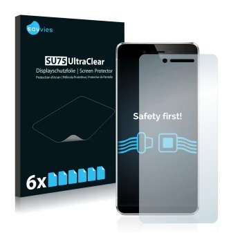 Parte frontale di una confezione del prodotto con il logo del marchio Savvies. Accanto è raffigurato il dispositivo Vernee Mar