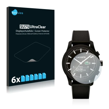 Parte frontale di una confezione del prodotto con il logo del marchio Savvies. Accanto è raffigurato il dispositivo Lacoste 12