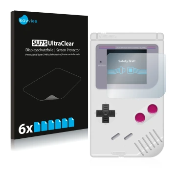 Parte frontale di una confezione del prodotto con il logo del marchio Savvies. Accanto è raffigurato il dispositivo Nintendo G