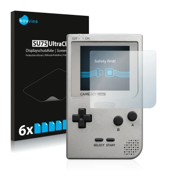 Parte frontale di una confezione del prodotto con il logo del marchio Savvies. Accanto è raffigurato il dispositivo Nintendo G