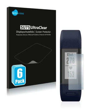 Parte frontale di una confezione del prodotto con il logo del marchio Savvies. Accanto è raffigurato il dispositivo Garmin Viv