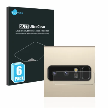 Parte frontale di una confezione del prodotto con il logo del marchio Savvies. Accanto è raffigurato il dispositivo Samsung Ga