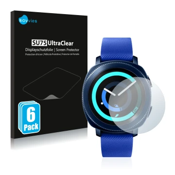 Parte frontale di una confezione del prodotto con il logo del marchio Savvies. Accanto è raffigurato il dispositivo Samsung Ge