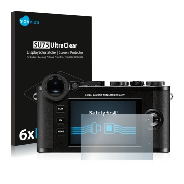 Parte frontale di una confezione del prodotto con il logo del marchio Savvies. Accanto è raffigurato il dispositivo Leica CL c