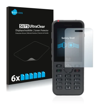 Parte frontale di una confezione del prodotto con il logo del marchio Savvies. Accanto è raffigurato il dispositivo Cisco IP P