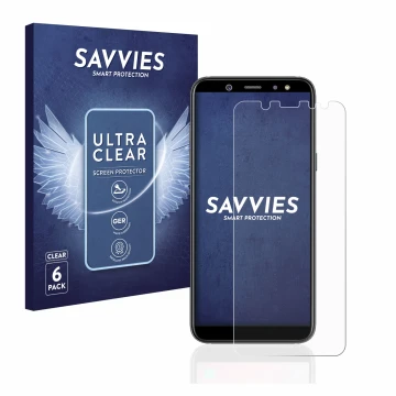Parte frontale di una confezione del prodotto con il logo del marchio Savvies. Accanto è raffigurato il dispositivo Samsung Ga