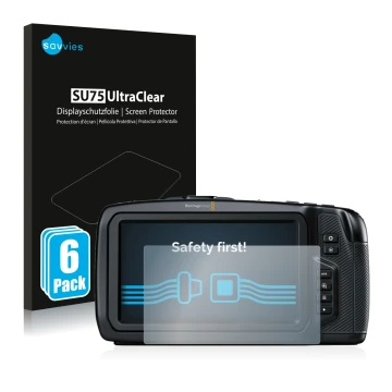 Parte frontale di una confezione del prodotto con il logo del marchio Savvies. Accanto è raffigurato il dispositivo Blackmagic