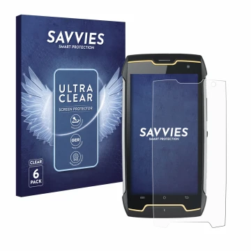 Parte frontale di una confezione del prodotto con il logo del marchio Savvies. Accanto è raffigurato il dispositivo Cubot King