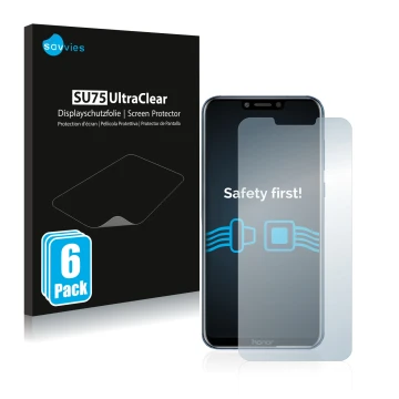 Parte frontale di una confezione del prodotto con il logo del marchio Savvies. Accanto è raffigurato il dispositivo Honor Play