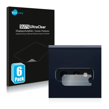 Parte frontale di una confezione del prodotto con il logo del marchio Savvies. Accanto è raffigurato il dispositivo Samsung Ga