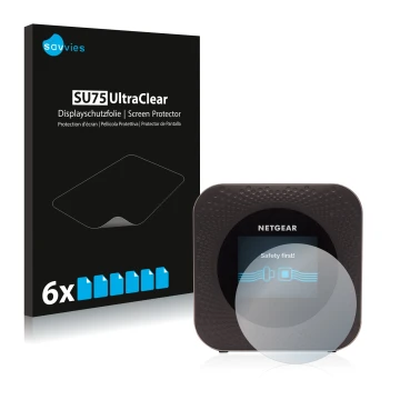 Parte frontale di una confezione del prodotto con il logo del marchio Savvies. Accanto è raffigurato il dispositivo Netgear Ni
