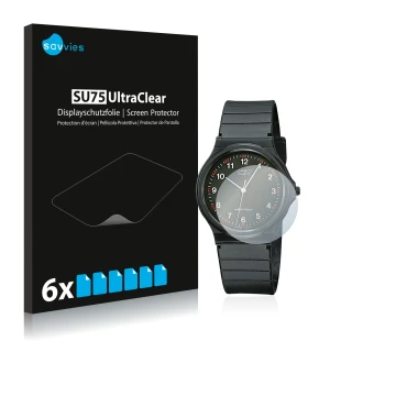 Parte frontale di una confezione del prodotto con il logo del marchio Savvies. Accanto è raffigurato il dispositivo Casio Unis