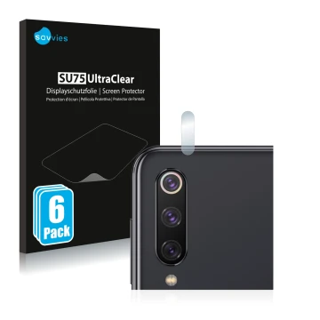 Parte frontale di una confezione del prodotto con il logo del marchio Savvies. Accanto è raffigurato il dispositivo Xiaomi Mi 