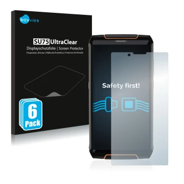 Parte frontale di una confezione del prodotto con il logo del marchio Savvies. Accanto è raffigurato il dispositivo Cubot King