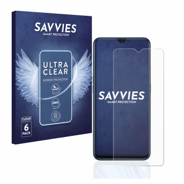 Parte frontale di una confezione del prodotto con il logo del marchio Savvies. Accanto è raffigurato il dispositivo Oppo A9 20