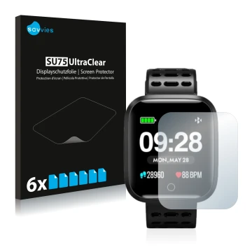 Parte frontale di una confezione del prodotto con il logo del marchio Savvies. Accanto è raffigurato il dispositivo Lenovo E1 