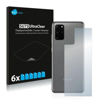 Parte frontale di una confezione del prodotto con il logo del marchio Savvies. Accanto è raffigurato il dispositivo Samsung Ga