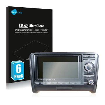 Parte frontale di una confezione del prodotto con il logo del marchio Savvies. Accanto è raffigurato il dispositivo Audi A4 8E