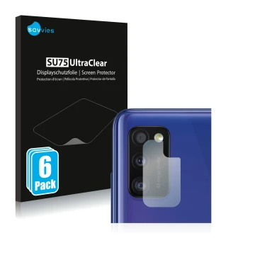 Parte frontale di una confezione del prodotto con il logo del marchio Savvies. Accanto è raffigurato il dispositivo Samsung Ga
