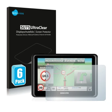 Parte frontale di una confezione del prodotto con il logo del marchio Savvies. Accanto è raffigurato il dispositivo Snooper Tr