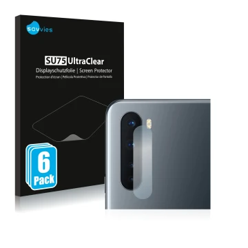 Parte frontale di una confezione del prodotto con il logo del marchio Savvies. Accanto è raffigurato il dispositivo OnePlus No