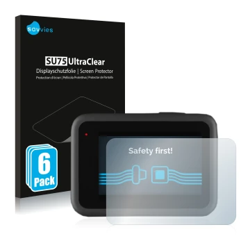 Parte frontale di una confezione del prodotto con il logo del marchio Savvies. Accanto è raffigurato il dispositivo GoPro Hero