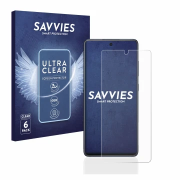 Parte frontale di una confezione del prodotto con il logo del marchio Savvies. Accanto è raffigurato il dispositivo Samsung Ga