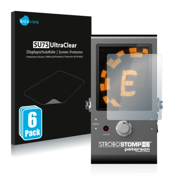 Parte frontale di una confezione del prodotto con il logo del marchio Savvies. Accanto è raffigurato il dispositivo Peterson S