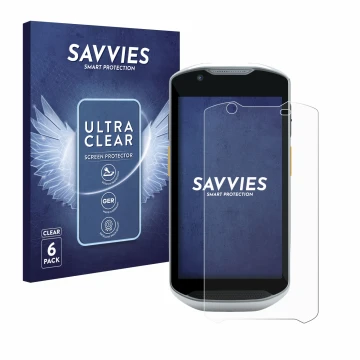 Parte frontale di una confezione del prodotto con il logo del marchio Savvies. Accanto è raffigurato il dispositivo Zebra TC57