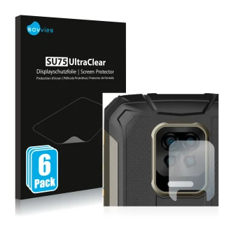 Parte frontale di una confezione del prodotto con il logo del marchio Savvies. Accanto è raffigurato il dispositivo Doogee S59