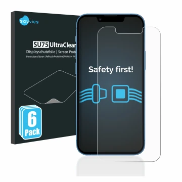 Parte frontale di una confezione del prodotto con il logo del marchio Savvies. Accanto è raffigurato il dispositivo Apple iPho