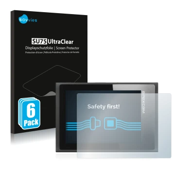 Parte frontale di una confezione del prodotto con il logo del marchio Savvies. Accanto è raffigurato il dispositivo Apexcam ‎M