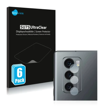 Parte frontale di una confezione del prodotto con il logo del marchio Savvies. Accanto è raffigurato il dispositivo LG Wing (S