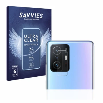 Parte frontale di una confezione del prodotto con il logo del marchio Savvies. Accanto è raffigurato il dispositivo Xiaomi 11T