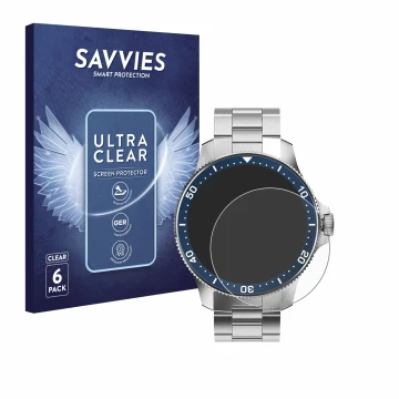 Parte frontale di una confezione del prodotto con il logo del marchio Savvies. Accanto è raffigurato il dispositivo Withings S