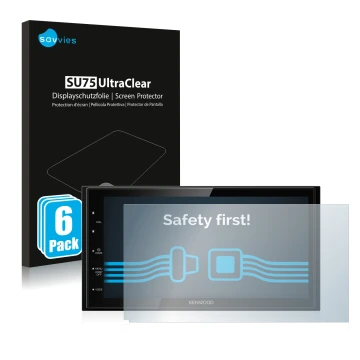 Parte frontale di una confezione del prodotto con il logo del marchio Savvies. Accanto è raffigurato il dispositivo Kenwood DM