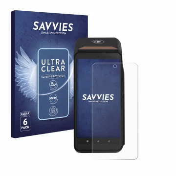 Parte frontale di una confezione del prodotto con il logo del marchio Savvies. Accanto è raffigurato il dispositivo ingenico A
