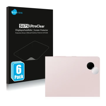 Parte frontale di una confezione del prodotto con il logo del marchio Savvies. Accanto è raffigurato il dispositivo Samsung Ga