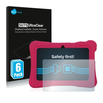 Parte frontale di una confezione del prodotto con il logo del marchio Savvies. Accanto è raffigurato il dispositivo Pritom K7 