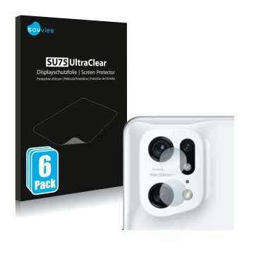 Parte frontale di una confezione del prodotto con il logo del marchio Savvies. Accanto è raffigurato il dispositivo Oppo Find 