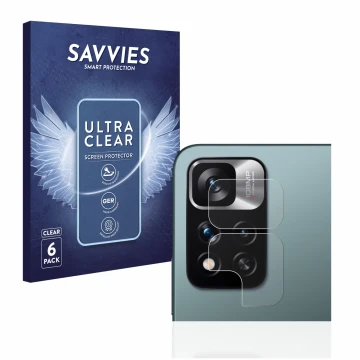 Parte frontale di una confezione del prodotto con il logo del marchio Savvies. Accanto è raffigurato il dispositivo Xiaomi Red