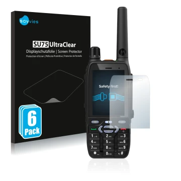 Parte frontale di una confezione del prodotto con il logo del marchio Savvies. Accanto è raffigurato il dispositivo Motorola M