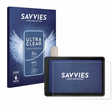 Parte frontale di una confezione del prodotto con il logo del marchio Savvies. Accanto è raffigurato il dispositivo Garmin Tre