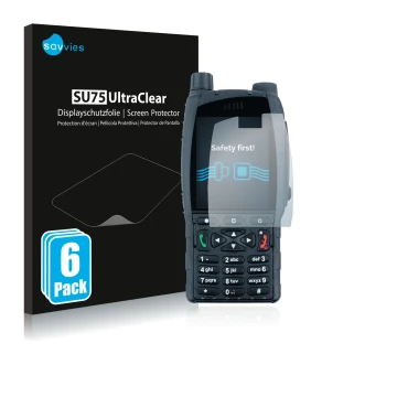 Parte frontale di una confezione del prodotto con il logo del marchio Savvies. Accanto è raffigurato il dispositivo Sepura SC2