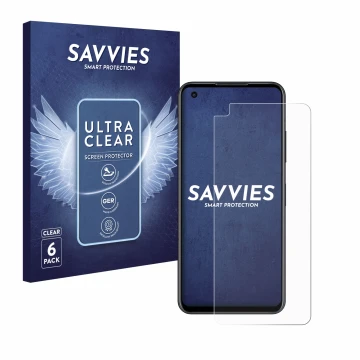 Parte frontale di una confezione del prodotto con il logo del marchio Savvies. Accanto è raffigurato il dispositivo ASUS ZenFo