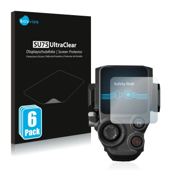 Parte frontale di una confezione del prodotto con il logo del marchio Savvies. Accanto è raffigurato il dispositivo DJI RS 3 P