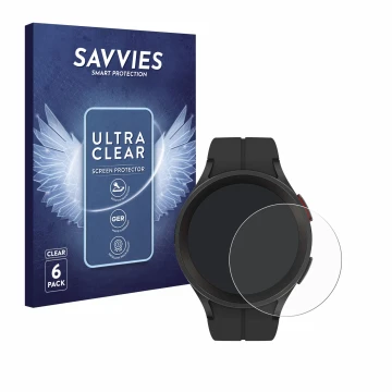 Parte frontale di una confezione del prodotto con il logo del marchio Savvies. Accanto è raffigurato il dispositivo Samsung Ga