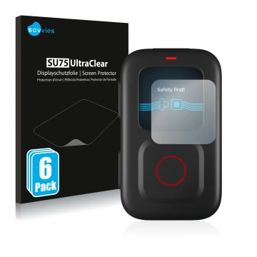 Parte frontale di una confezione del prodotto con il logo del marchio Savvies. Accanto è raffigurato il dispositivo GoPro Remo