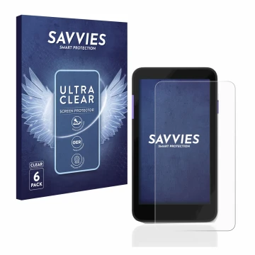 Parte frontale di una confezione del prodotto con il logo del marchio Savvies. Accanto è raffigurato il dispositivo Zettle Ter