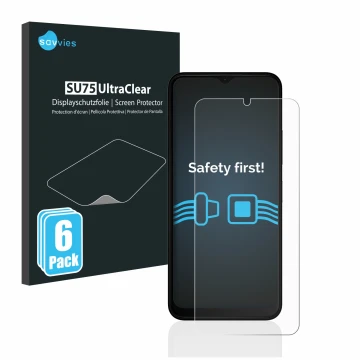 Parte frontale di una confezione del prodotto con il logo del marchio Savvies. Accanto è raffigurato il dispositivo Nokia C22 